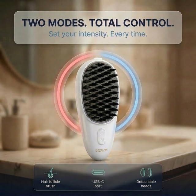 Electric Scalp Massager Brush – Cordless Vibrating Scalp Massage Device for Hair & Scalp Care, Rechargeable with Soft Flexible Bristles & Detachable Heads