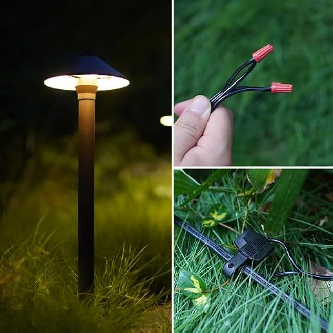 Low Voltage Cable Connector (4 PCS) Fast Lock Twist 12-18 Gauge Wire Connectors for Outdoor Landscape Lighting Spotlights Floodlight Pathway Lights