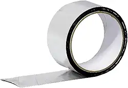 Fita Adesiva Metalizada para Emenda de Manta Térmica 48mmx50m Aluminizada Refletiva Auto Colante Rolo Vedação Tubos Calhas Rufos Telhado