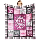 EliteOne Granny Blanket Gift for Granny for Mothers Day from Granddaughter Granny Gift from Grandson - Best Granny Ever Blanket - Birthday from Grandchildren 50''x60''