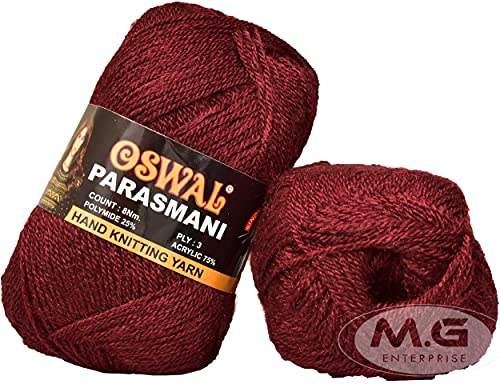 Image of M.G Enterprise Parasmani MehroonPremium Wool Yarn 400 Crochet & Hand Knitting Thread