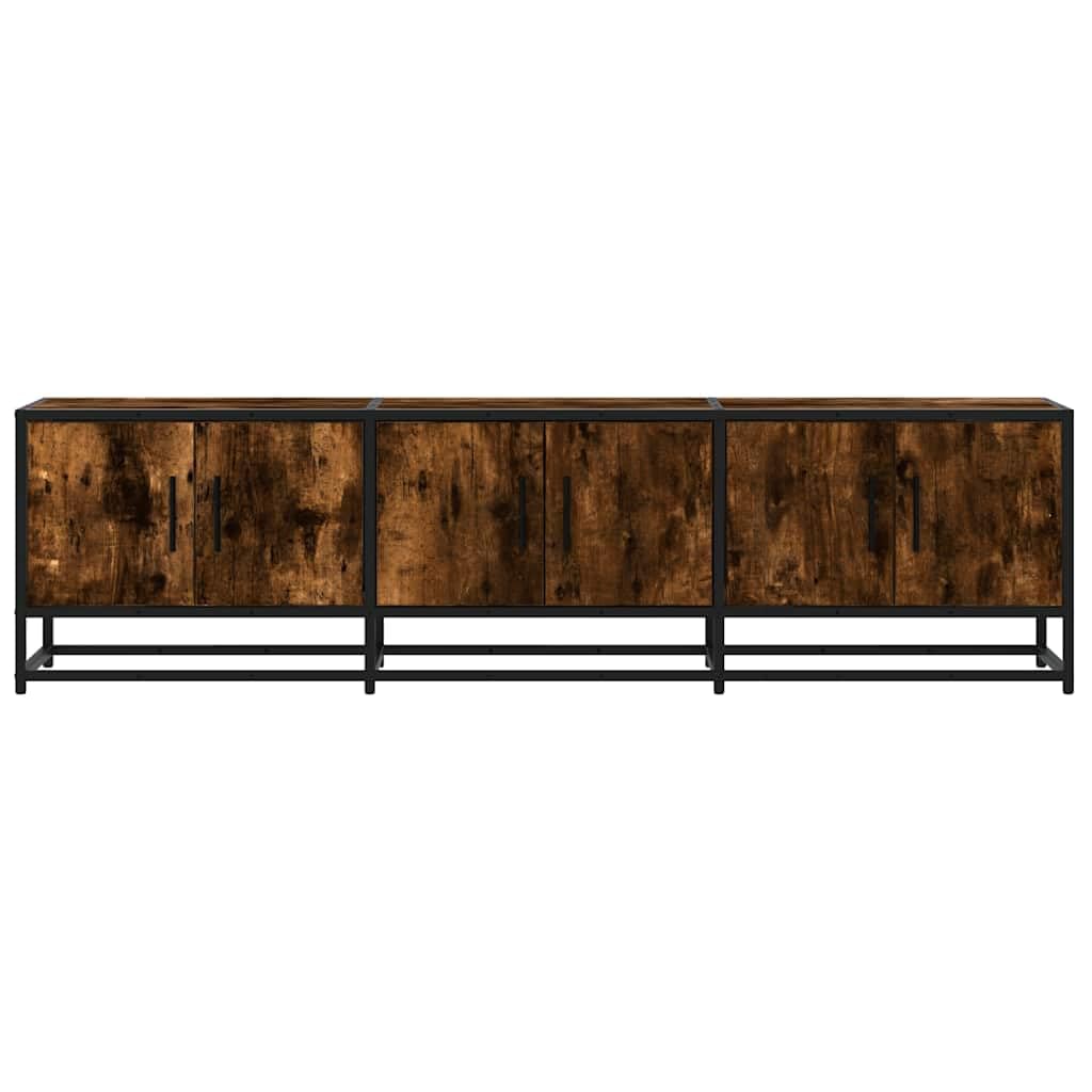 vidaXL Mobile TV Rovere Fumo 150x35x41 cm in Truciolato e Metallo, Supporto TV, Mobile HiFi, consolle TV, credenza TV, Mobile dispositivi multimediali