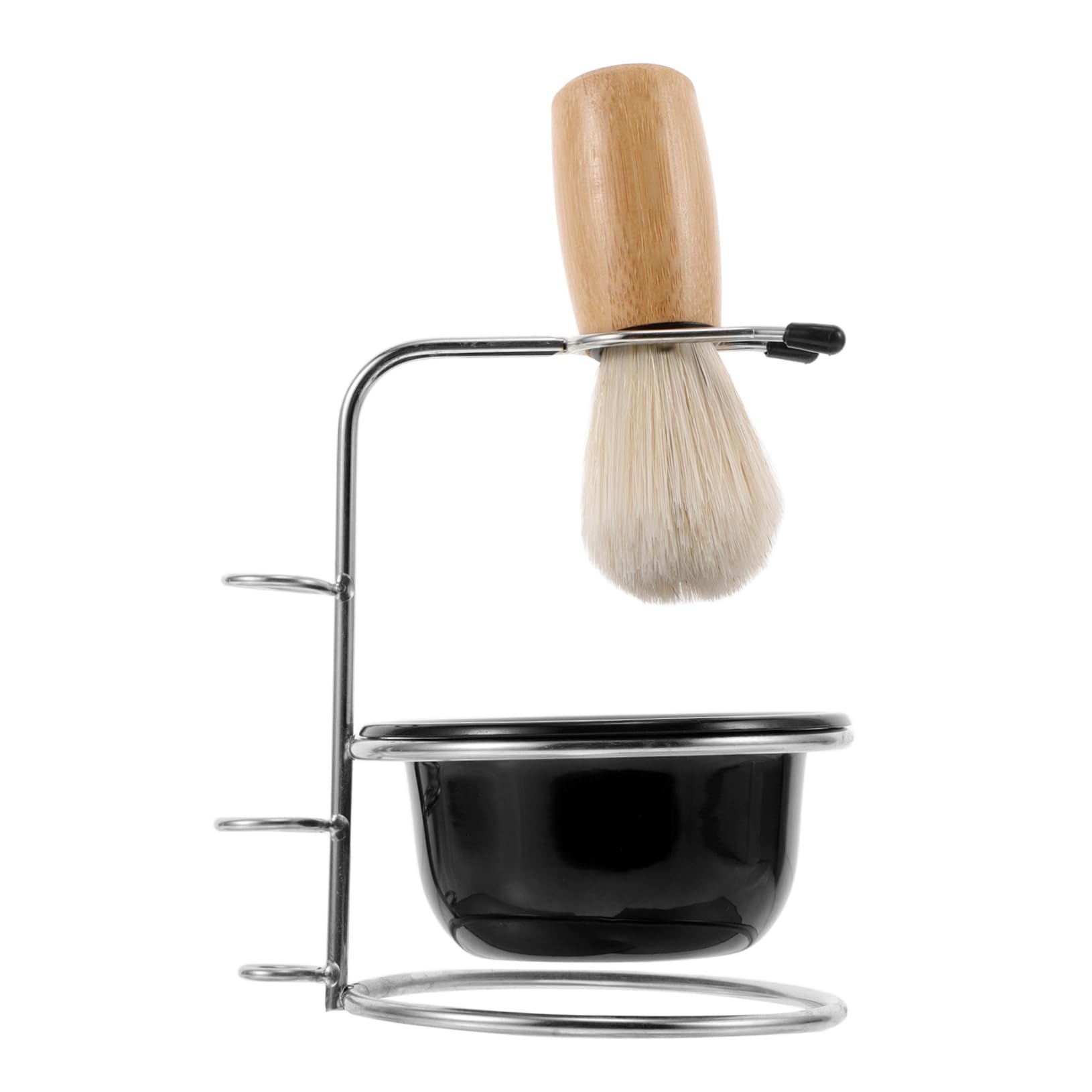 HOUDERCO Men's Shaving Brush Set Nylon Bristles Shave Soap Bowl Holder Stand Beard Brush Bowl Wet Shaving Kit