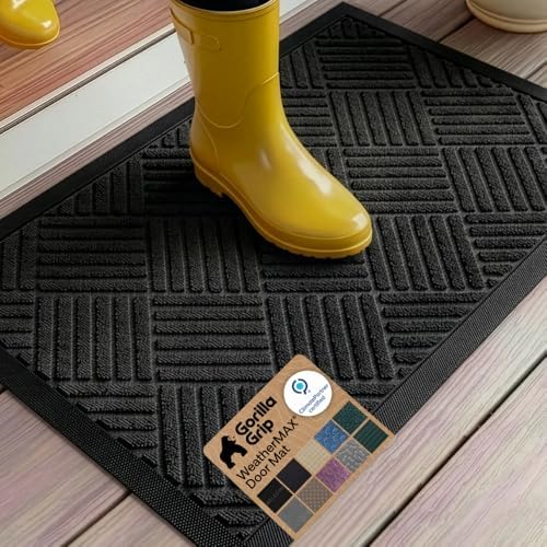 GORILLA GRIP 100% Waterproof All-Season WeatherMAX Doormat US Des...