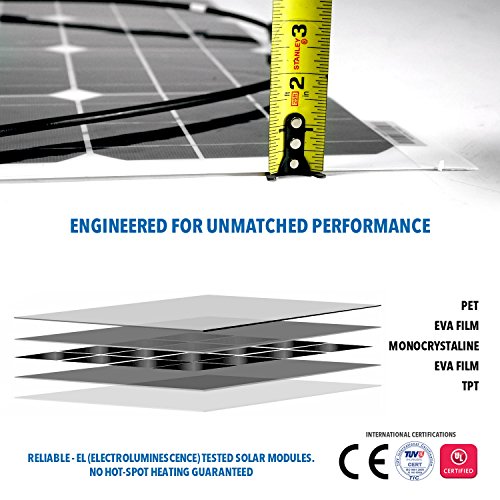 Genssi 4X 100W Mono Flexible Photovoltaic PV Solar Panel Module RV Boat Roof 400W Total
