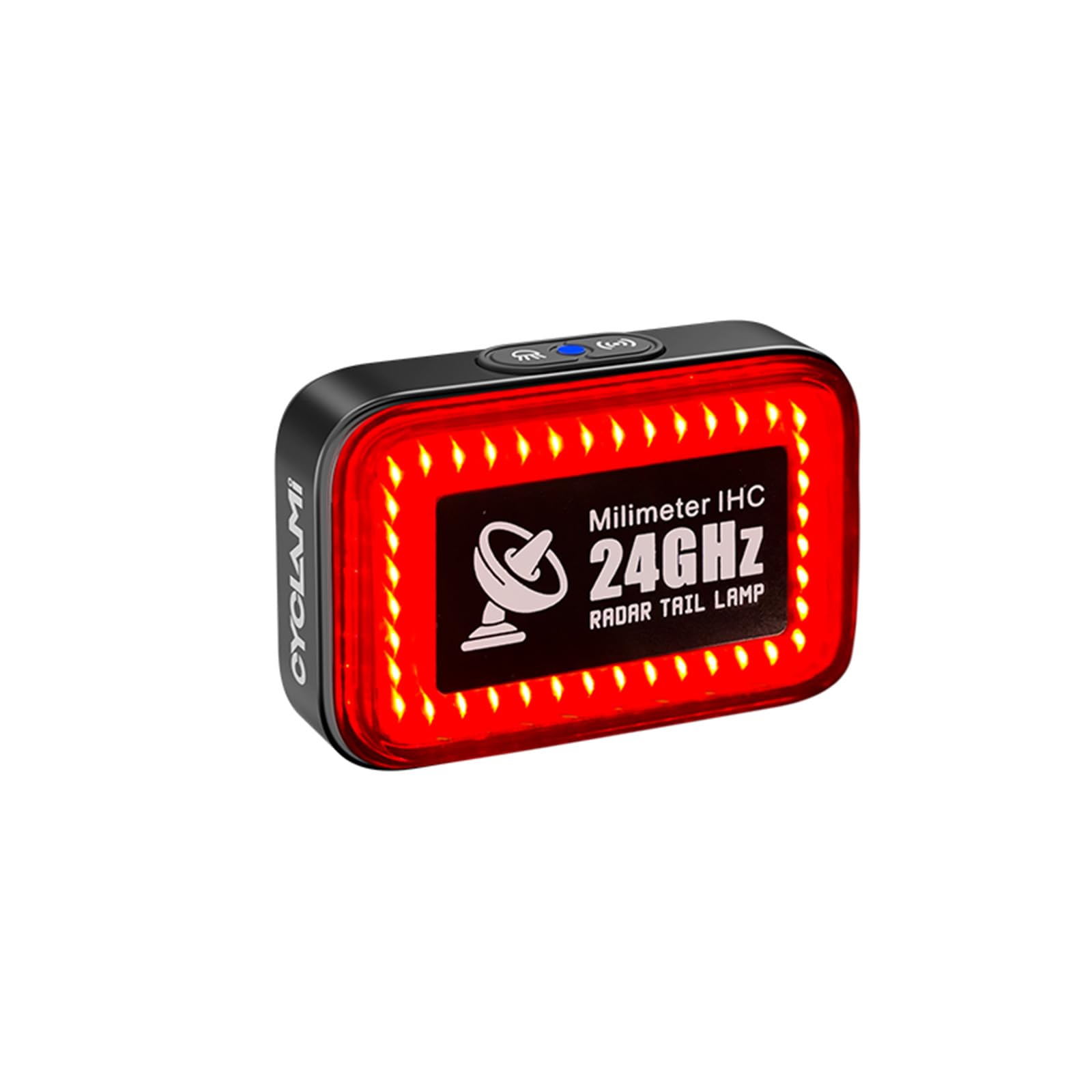 CYCLAMI Bike Radar Tail Light with 24GHz Radar Detection, Active Alert & Brake Sensing, 500m Visibility, 5 Modes for Road/MTB Cycling Safety Light,