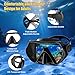 MELUMILU Snorkeling Gear for Adults, Dry Snorkel Set 180° Panoramic Wide View Anti-Fog Scuba Diving Mask, Professional Snorkel Gear for Free Breathing, Swimming, Diving (Black)