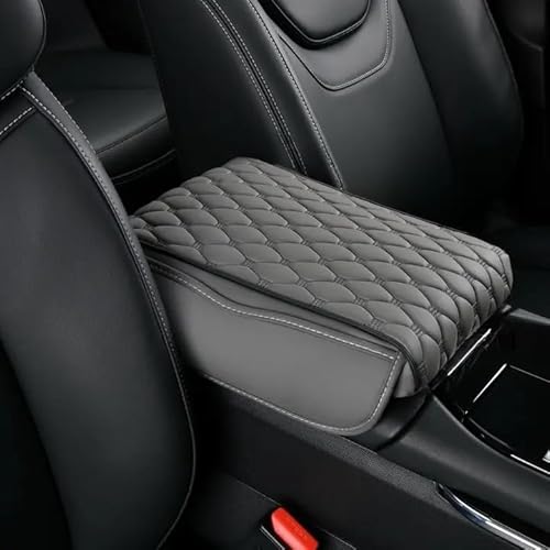 GOUDANFC Car Center Console Armrest Box Pad for Abarth Grande Punto (199) 2007, Automotive Interior Storage Cover Cushion Vehicle Arm Rest Protection Mat Accessory,Grey