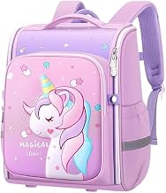 Unicorn School Backpack for Girls Stylish Traveling Daypack for Kids Water-Resistant Picnic Backpack Soft Shoulder Cute Students Schoolbags for 6-11 Years Old Birthday Return Gift for Children