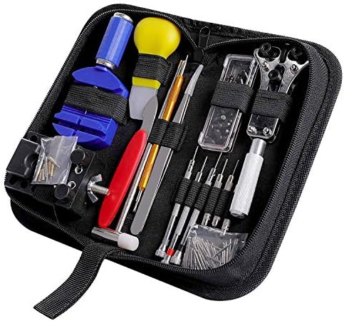 Watch Repair Kit CREMAX 147 PCS Watch Tools for Battery Replacement Band Tool Link Pin Remover with Carrying Case