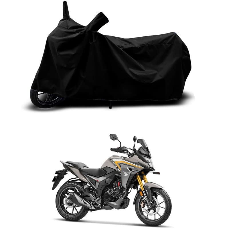 Image of 100% Scratchproof /UV-Rays /Heat Protection /Birds Dropping /Water Resistant /Dust Proof /Waterproof /Full Bike Scooty Two Wheeler Body Cover Compatible for Honda CB200X All Varients[Black]