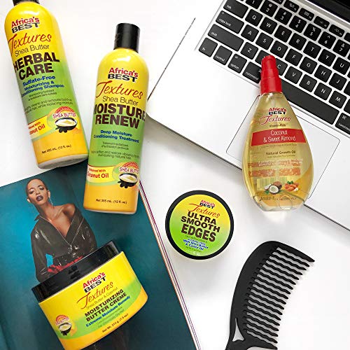 Africa's Best Textures Ultra Smooth Edges, Smooth Pomade Enriched With Argan Oil, Shea Butter And Castor Oil, Great For Course Hair, 2.5 Ounce Jar #TOP3