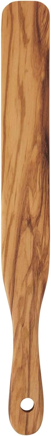 RSVP International Spurtle for Stirring, Whisking & Spreading, Flipping and More, Safe for Non-Stick Cookware, Crafted from Italian-Sourced Olivewood, 1.5x12-inch, Slim Design