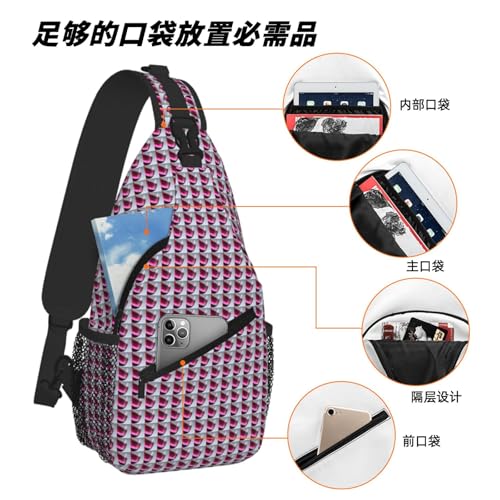 Bolsa de pecho elegante con estampado diagonal para el día a día 6