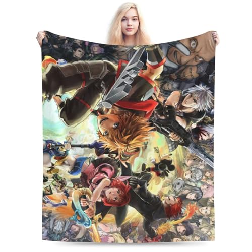 キングダムハーツ 毛布 ブランケット 大判 フリーサイズ 暖かい 軽量 ふわふわ 一人用 ソファ ベッド オフィス 膝掛け 洗える 秋冬80"x60"