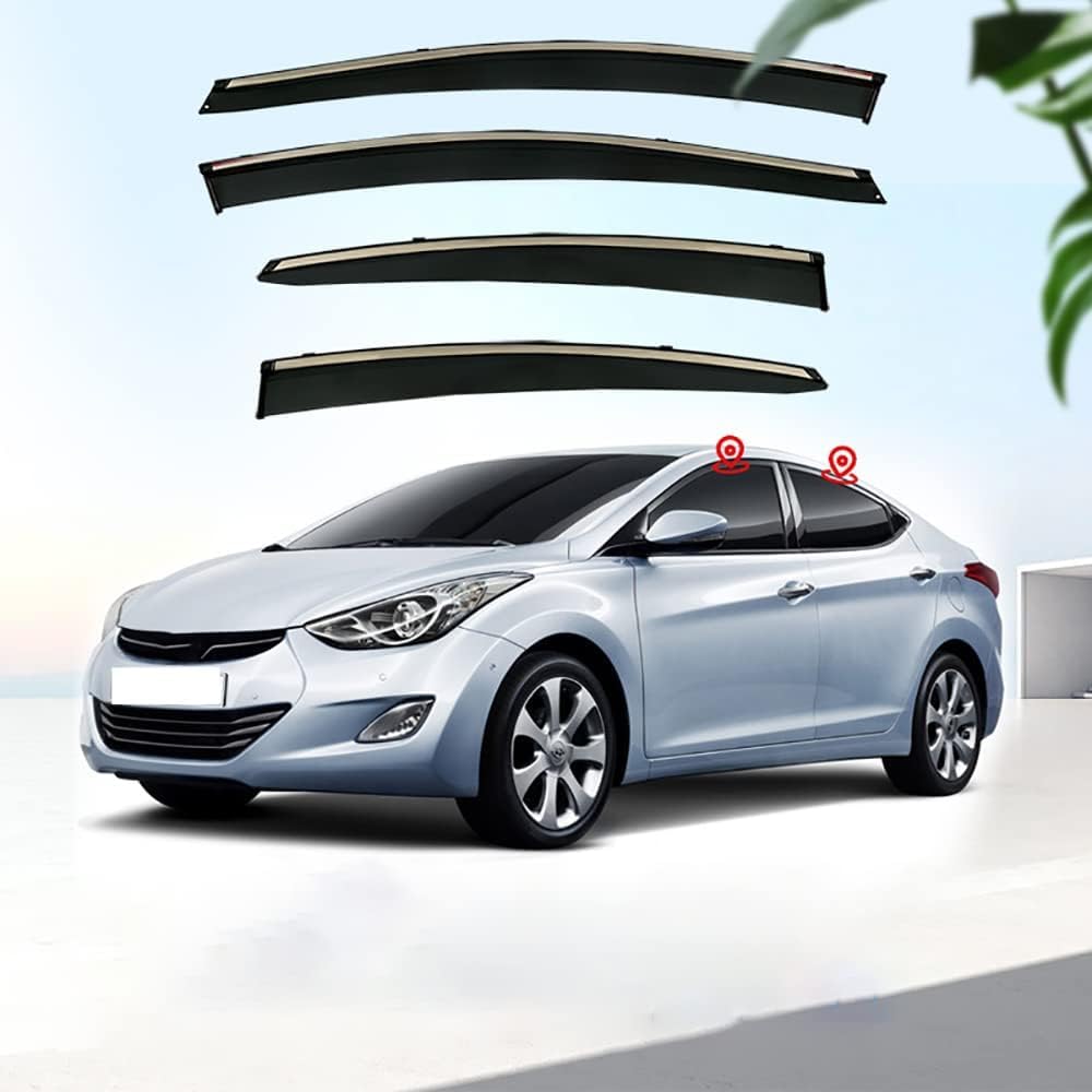 PANXUC Car Wind Deflectors for HYUNDAI ELANTRA AVANTE MD UD 2012, Side Window Wind Rain Deflector Window Visor Sun Rain Guard Smoke Guards