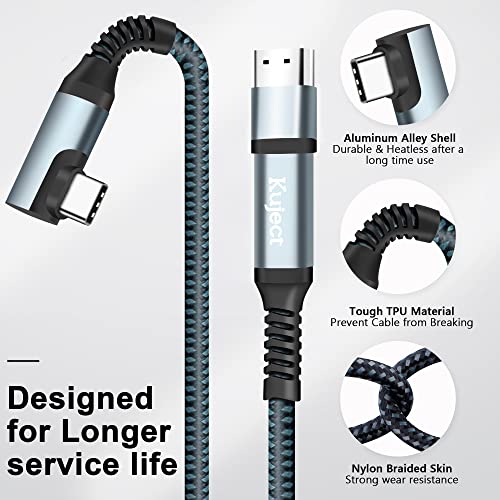 Compatible con Oculus Quest 2 Link Cable 6M USB 3.0 Tipo C a C, Kuject Nylon Trenzado Largo PC conectar Cable de Carga de extensión de Datos, Gran Realidad Virtual Accesorios de Juegos