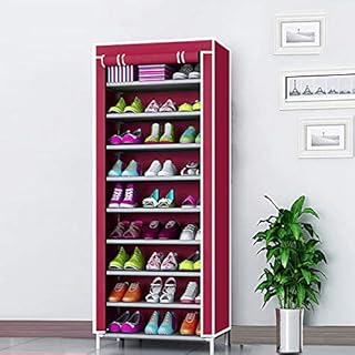 ZHBH Armadio portascarpe a 10 Livelli con Rivestimento Antipolvere Organizzatore portascarpe in Tessuto per 27 Paia di Scarpe Corridoio casa 60 * 30 * 155 cm, a6