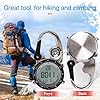 VOSO Multifunctional Luminous Clip On Carabiner Watch - Mini Quartz Watch Compass for Outdoor Activities (Silver with Black Frame) #2