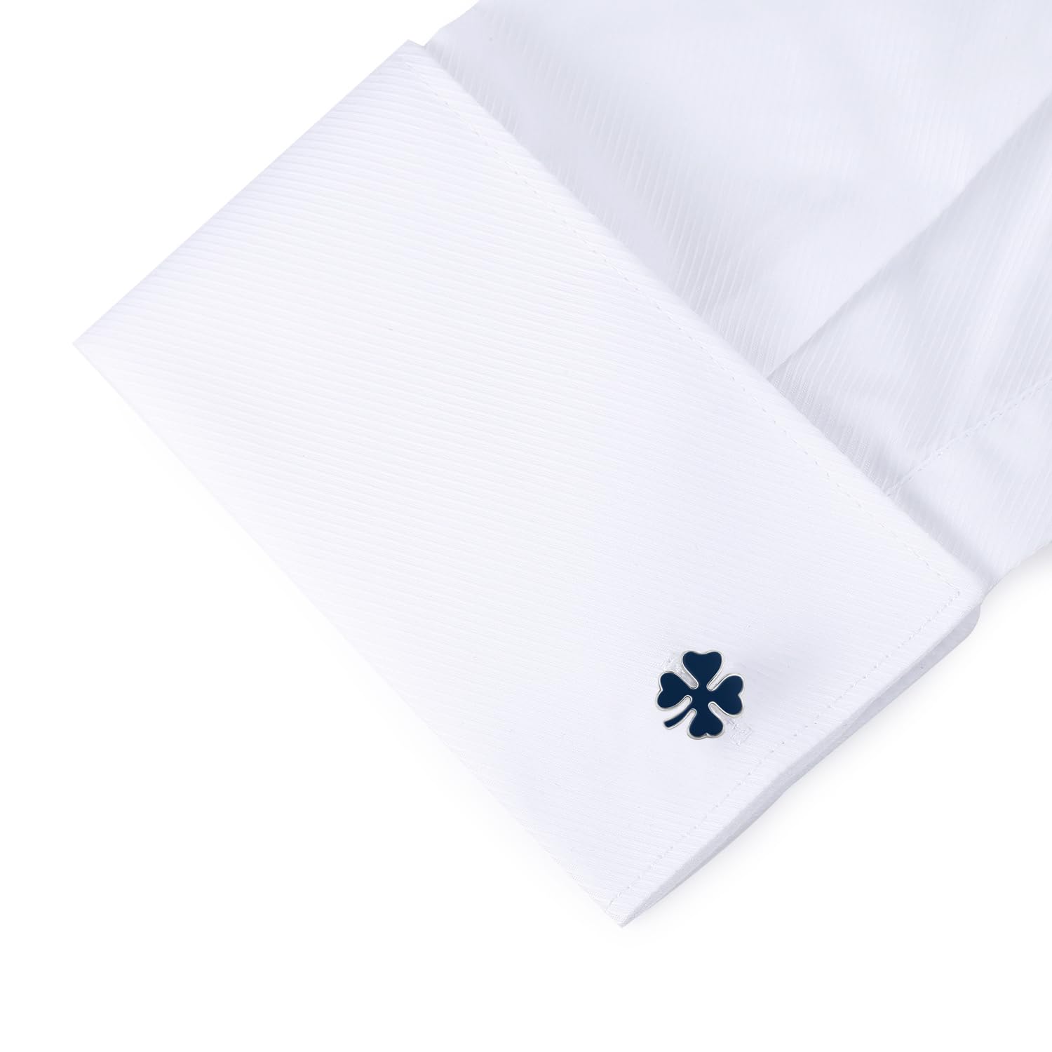 HONEY BEAR Gemelli Quadrifoglio fortunato - Rame per Uomo Camicia Business Regalo di Matrimonio,Blu marino