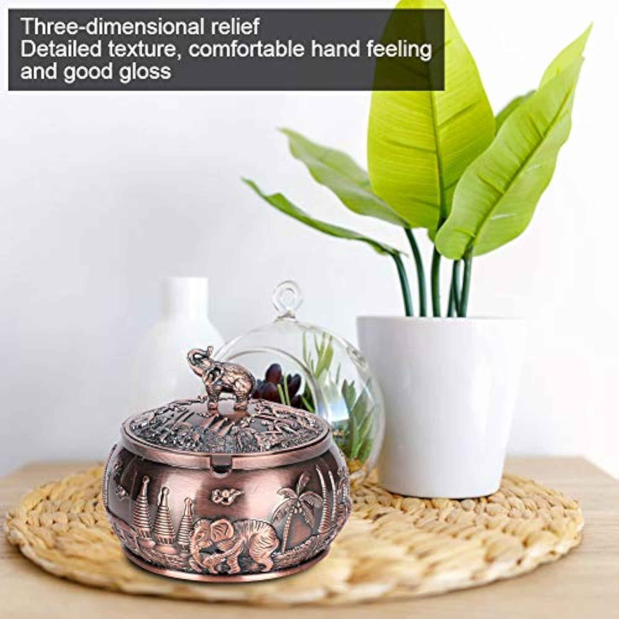 Retro Decorative Ashtray with Lid