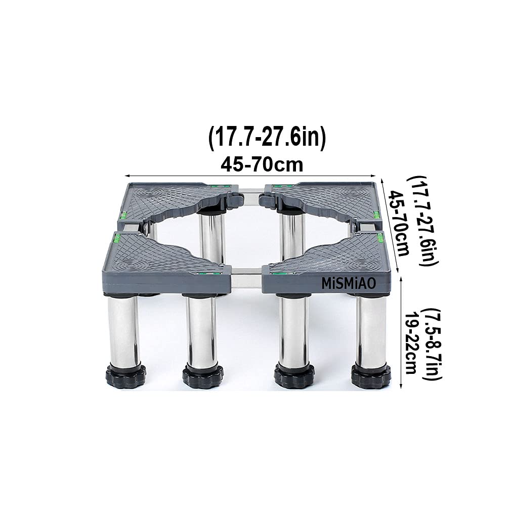 MiSMiAO - Soporte para lavadora para frigorífico de 45 – 65 cm, base retráctil ajustable para secadora de 19 – 22 cm, marco ajustable para lavavajillas