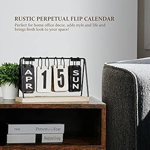 Woodendeskcalendarperpetualflipcalendarwithlargedisplaydailydesktopcalendarrusticfarmhousedeskaccessoriesforhomeofficedecor  Urban Country Home Decor Wooden desk calendar perpetual flip calendar with large display daily desktop calendar rustic farmhouse desk accessories for home office decor  urban country home decor