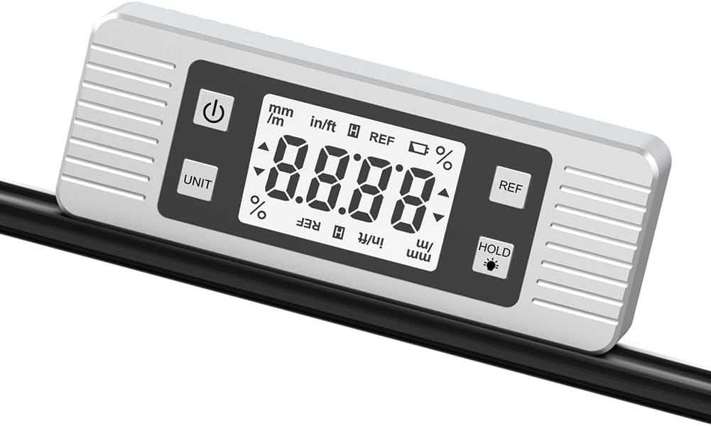 Digital Level Angle Gauge Meter Magnetic Electronic Level Angle Finder Tool Protractor Inclinometer Woodworking Tools with Magnet for Construction, Woodworking and Machinery (Silver)