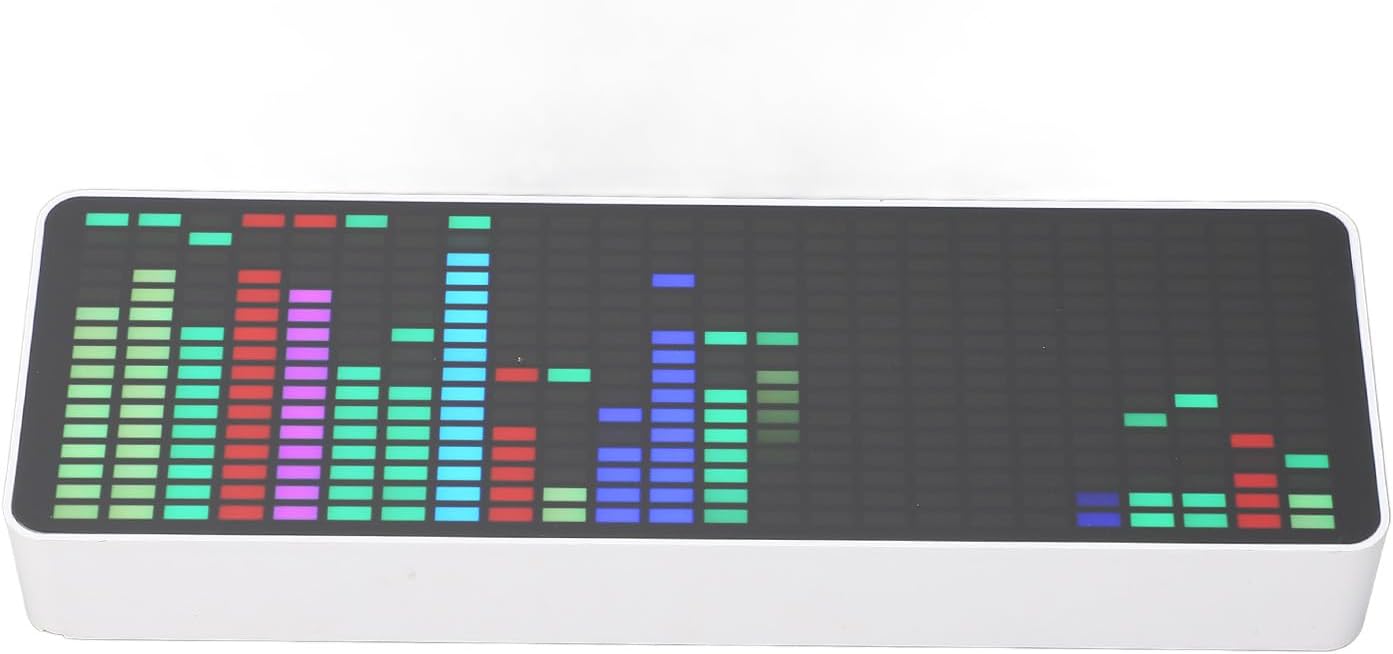 Sanpyl Colorful LED Music Spectrum Display 385pcs RGB LEDs 140 Display Effects 4 Clock Modes for Visual Enjoyment