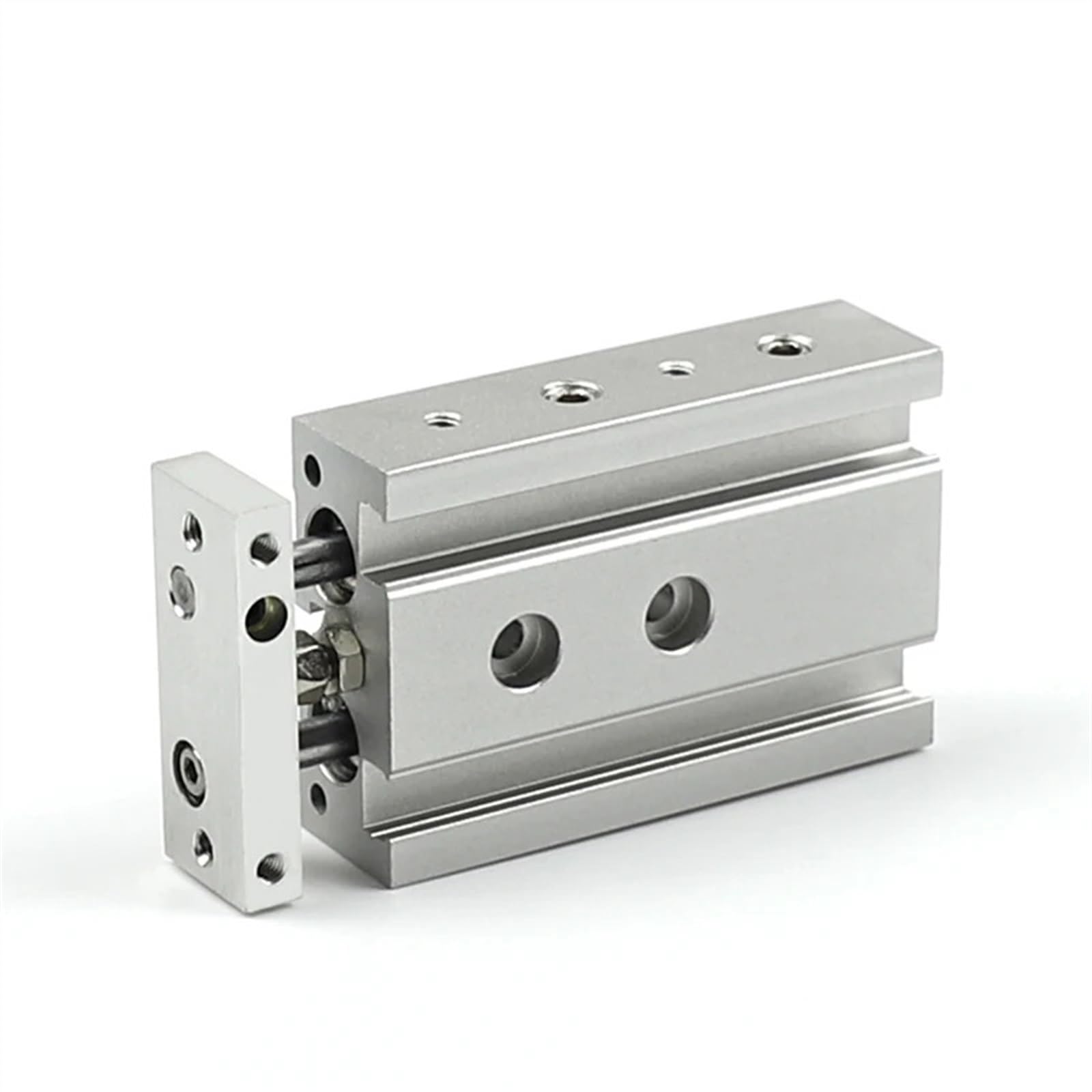 Vérin pneumatique double tige CXSM10 en acier inoxydable pour guidage précis