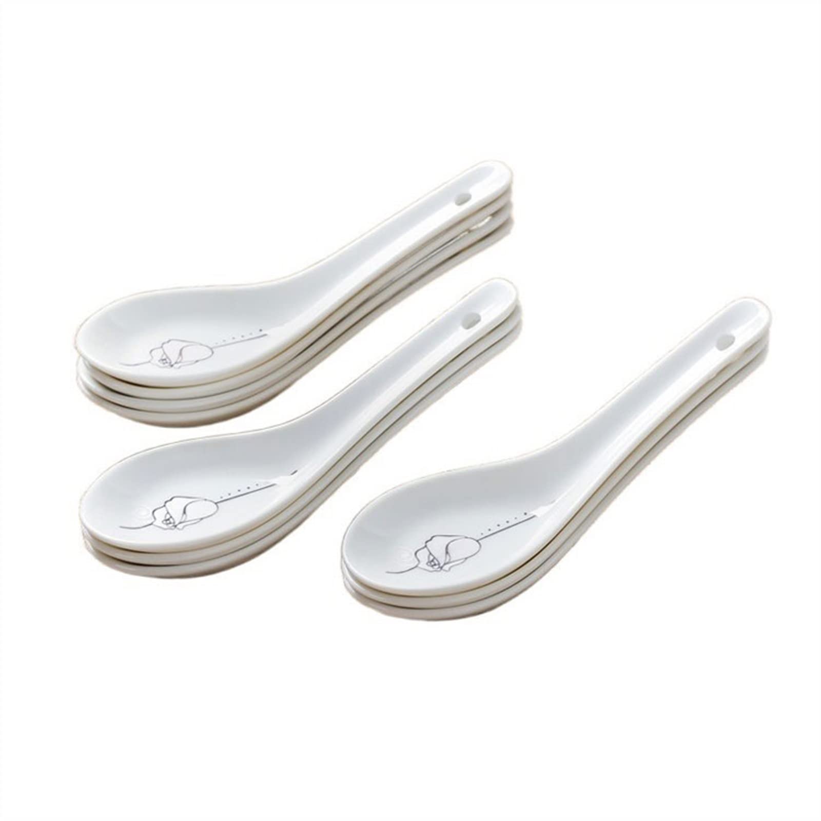 Cucharillas Postre Cuchara de cerámica Jingdezhen de 10 Piezas, Cuchara de Postre multifunción, Cuchara doméstica China Resistente a Altas temperaturas Cucharillas de Café(G)