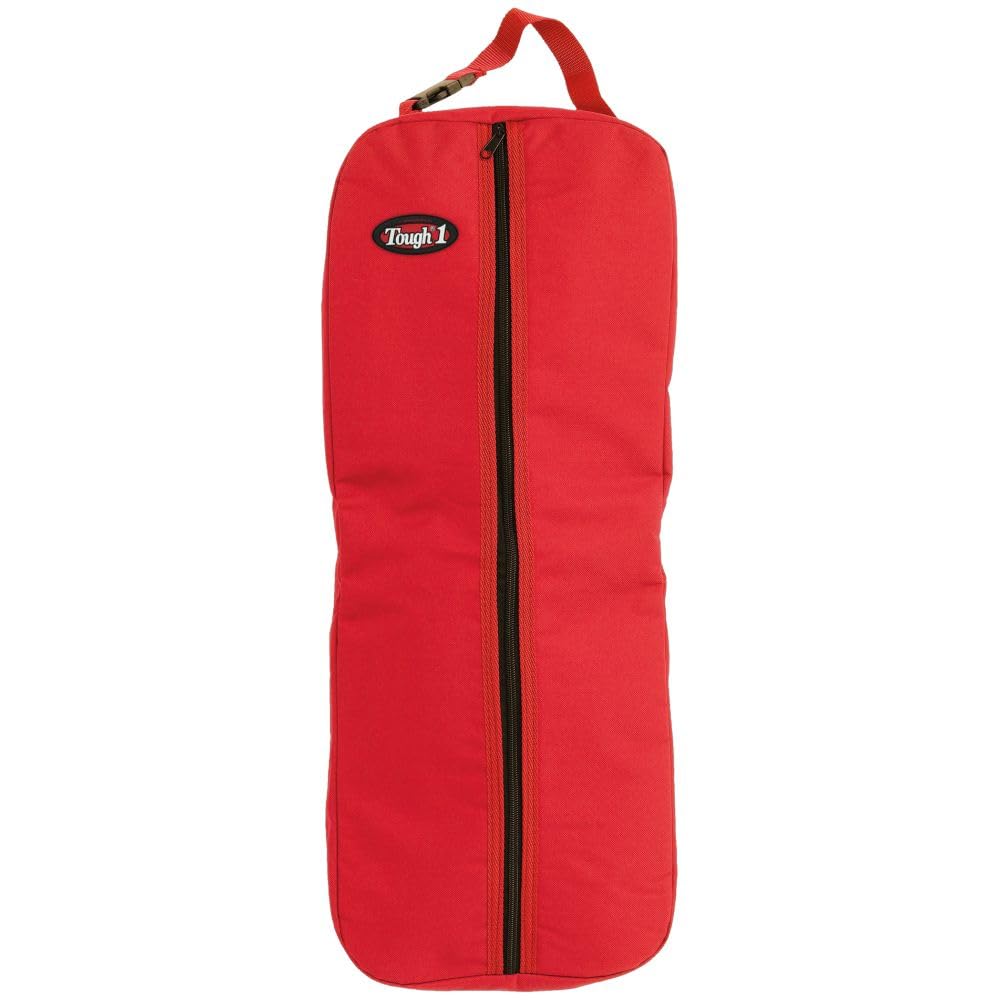 Tough 1 Nylon/Poly Bridle/Halter Bag, Red, 25" length with 3 1/2" gusset
