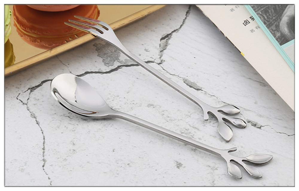 Fruit Forks Cocktail Sticks Set of 8, Stainless Steel 4.7 Inches Mini Salad Forks Appetizer Cake Dessert Forks Party Supplies (8 Forks-Silver) — Amazon image 4