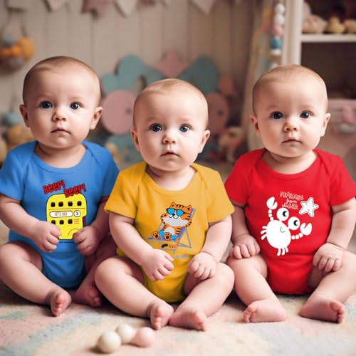 Image of Toddylon Baby Romper New Born Clothes Dress Night Suit Bodysuit Cotton Boys & Girls Gift Half Sleeve Body suit Onesies for Newborn Unisex Summer Rompers