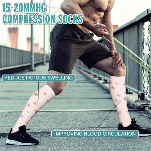 Image of 3 Pairs Compression Socks for Women & Men 15-20 mmHg- Best Support for Nurses, Running, Hiking, Recovery & Flight Socks
