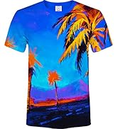aofmoka Ultraviolet Fluorescent Handmade Art Neon Blacklight Reactive Print T-Shirt