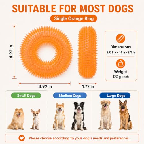Image of Squeaky Dog Toys for Aggressive Chewers, Floating Donut Ring for Large Dogs