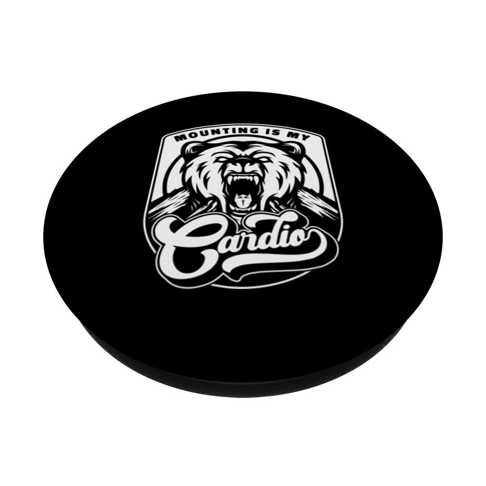 Mounting Is My Cardio Taxidermist Animals Tools Taxidermy PopSockets Swappable PopGrip, Black - Image 2