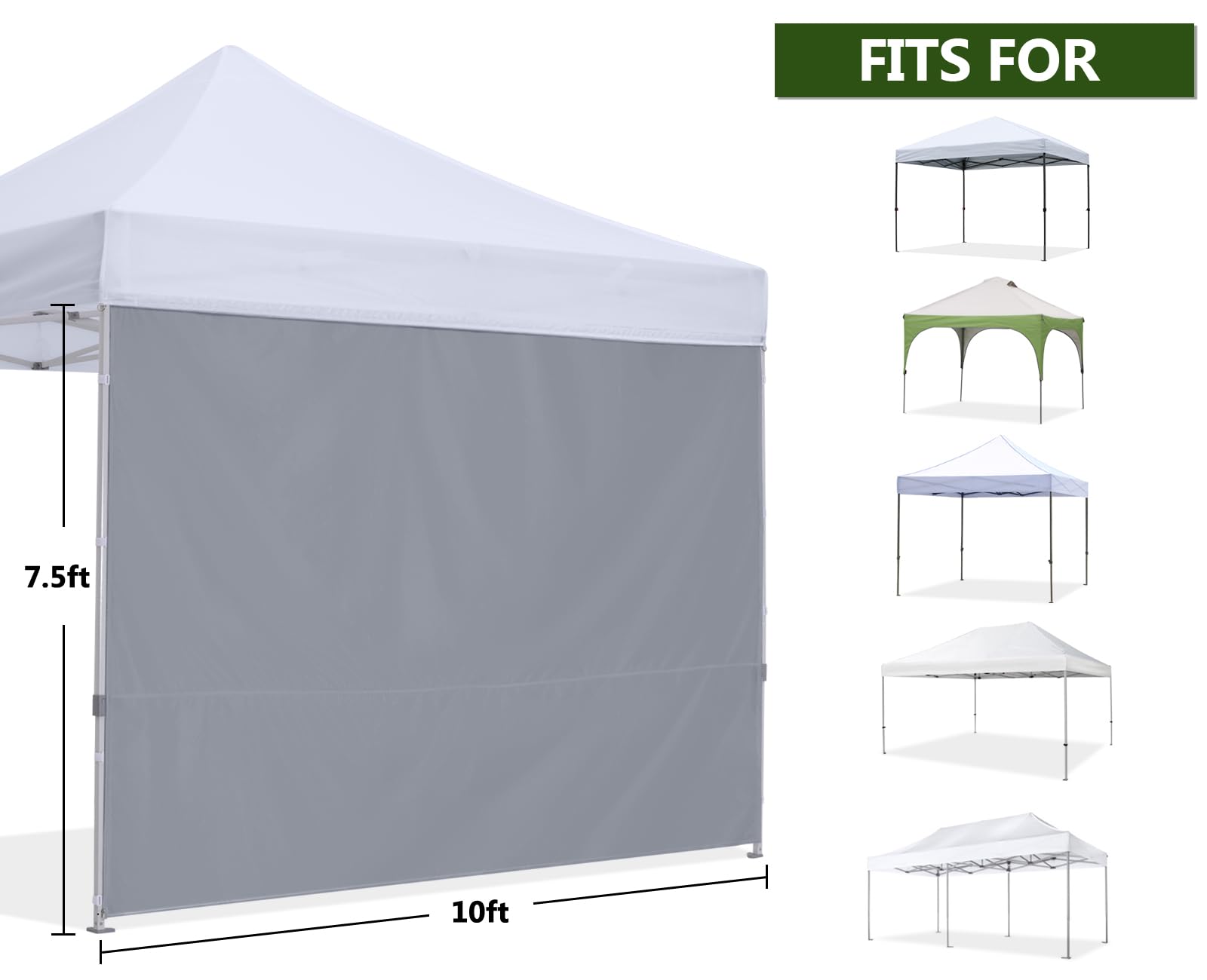 HLong Toldo para toldo desplegable de 10 x 10 pies, 3 piezas, color gris