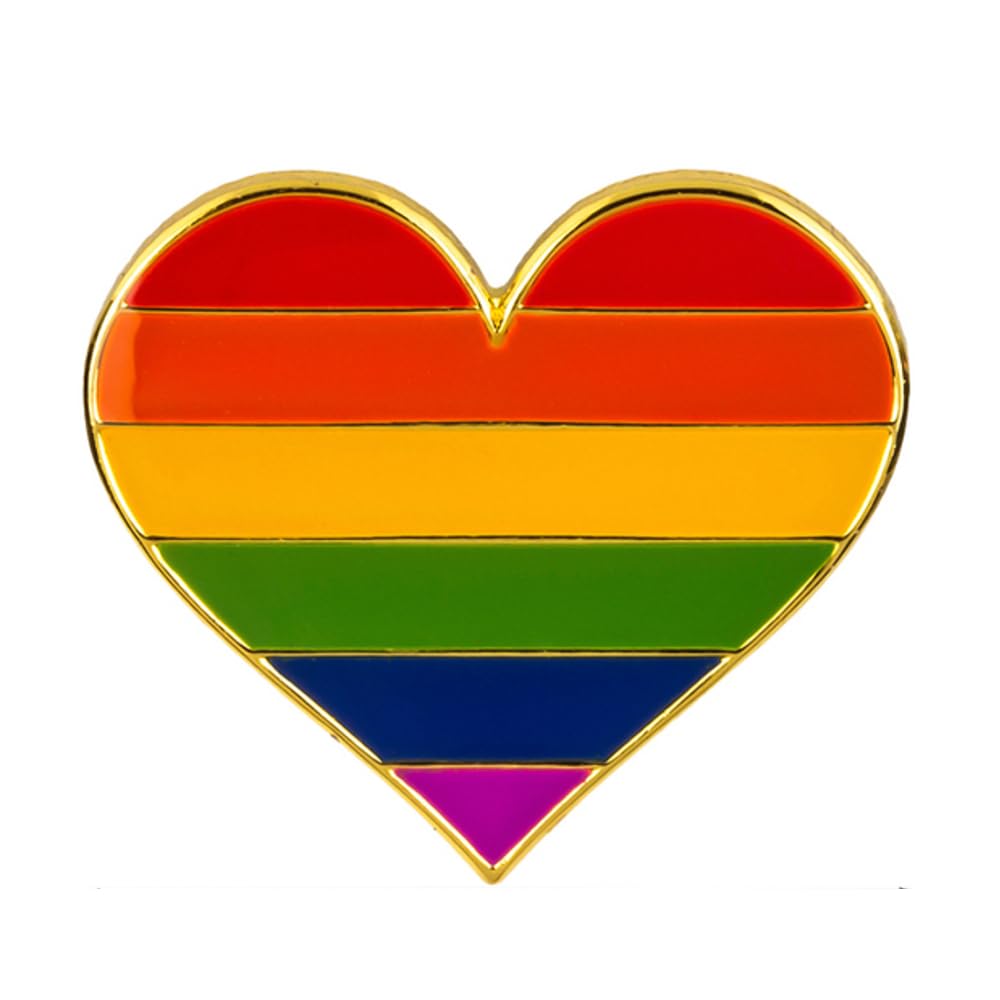 Rainbow Love Heart Pride Enamel Pin Badge – LGBTQ+ Flag Metal Lapel Brooch (2.2cm x 2.5cm) – Equality, Support & Love Symbol Gift for Pride, Festivals & Everyday Wear