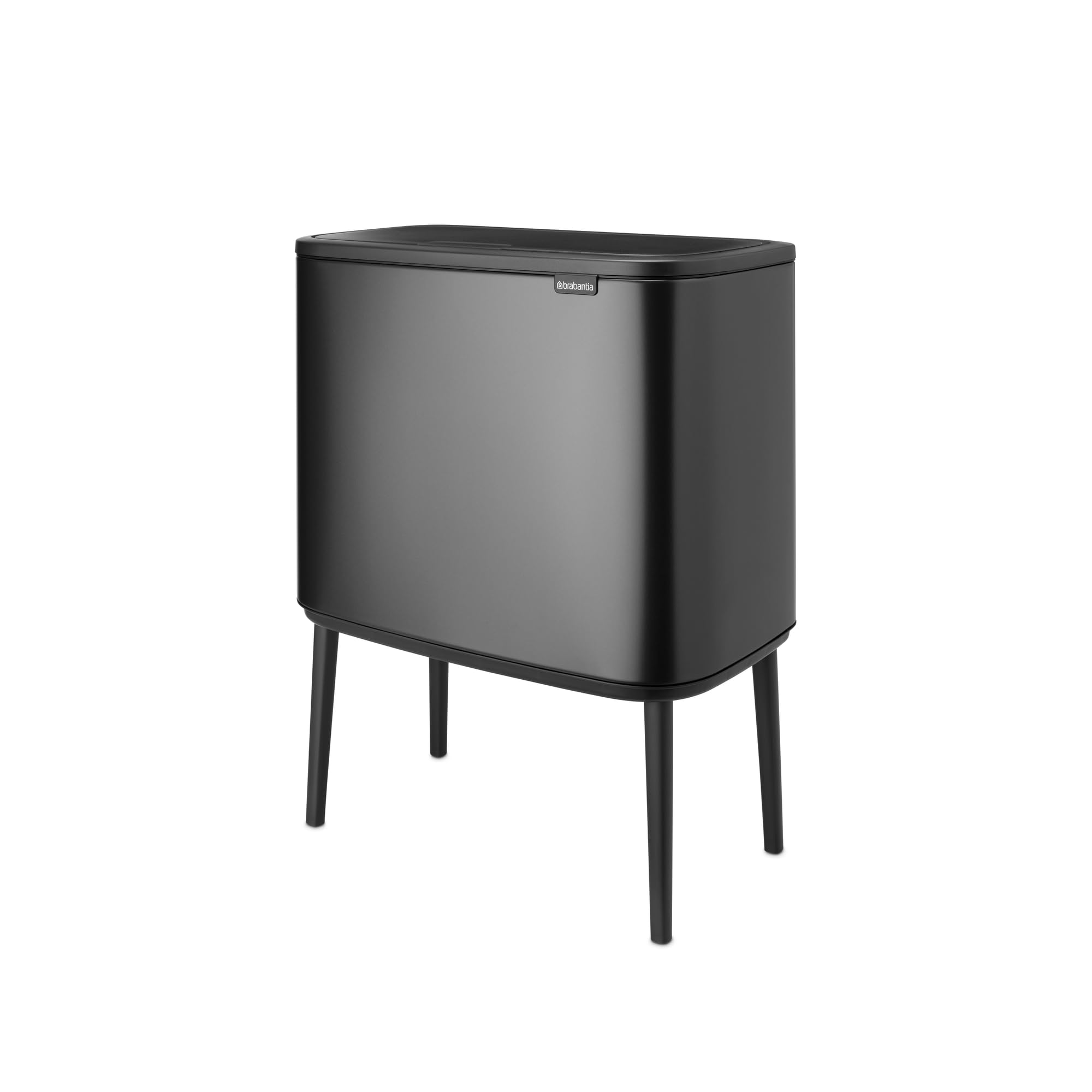 Brabantia Bo Touch Bin 3 x 11 l – 3-Fach-Behälter für Recycling | Soft-Touch-Kücheneimer mit Inneneimern | Frei stehende Abfallsortierlösung mit rutschfesten Füßen | Confident Grey