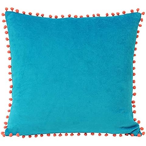 Riva Paoletti Teal Blue Velvet Cushion Cover Cover