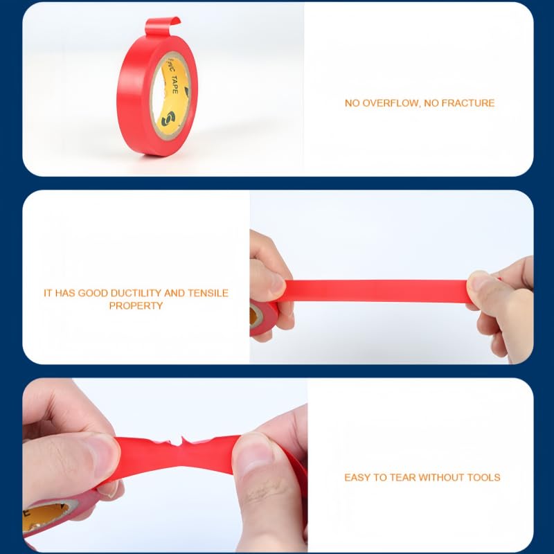 1PC Flame-Retardant Electrical Tape 600V/2000V - 0.13mm Self-Fusing PVC Insulation for Wiring/Circuit, No Chemical Hazard Tape (18mm Width, Yellow/Red/Green/White/Black)​, White, 20M