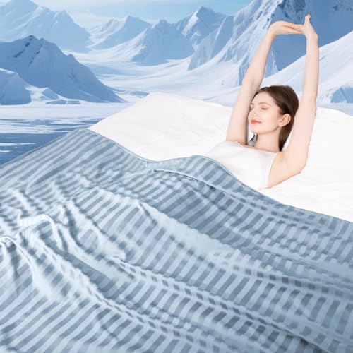 Image of Elegear Double-Sided Cooling Blanket for Hot Sleepers, Twin, Arc-Chill 3.0 | Q-Max>0.5 Cooling Fabric, Absorbs Heat to Keep Body Cool, Breathable Summer Blankets for Night Sweats & Menopause, 59 inchx79 inch