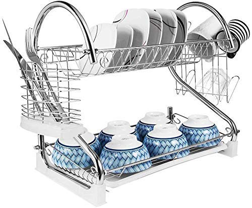 Credly Stainless Steel Layer Kitchen Dish Drainer Rack Plate