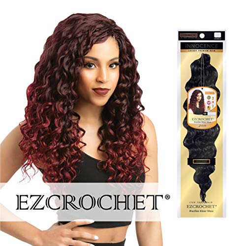 Innocence EZCROCHET (World's First Itch-Free Crochet Hair) Pre-Stretched & Pre-separated | Natural Texture Ombre Color Crochet Hair (18" Brazilian Water Wave, 1)