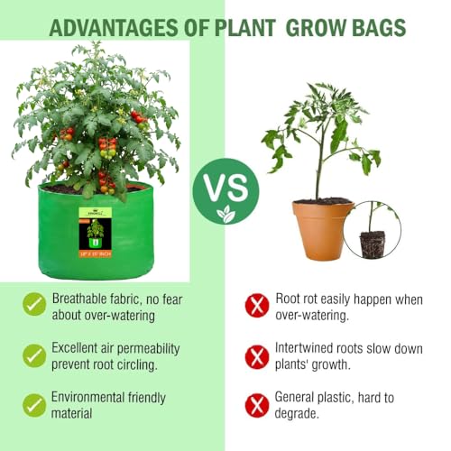 Image of Kingwell Grow Bag 18 X 15 INCH, PACK OF 4 For Terrace Garden Leafy Vegetable Plant Grow Bags Fruits Growing Containers For terrece Gardening (18 X 15 INCH, PACK OF 4)
