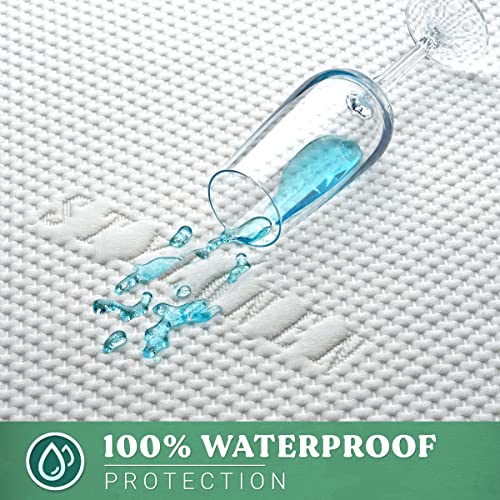 Image of STYLINEN Tencel Eucalyptus Waterproof Mattress Protector - 100% Waterproof, Ultra Soft & Cooling with 16 Deep Pockets, Noiseless Protection from Stains & Spills (Queen)