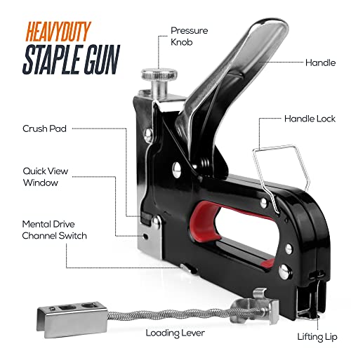 Staple Gun & Nail Gun with Lifting Lip, Black - Image 4