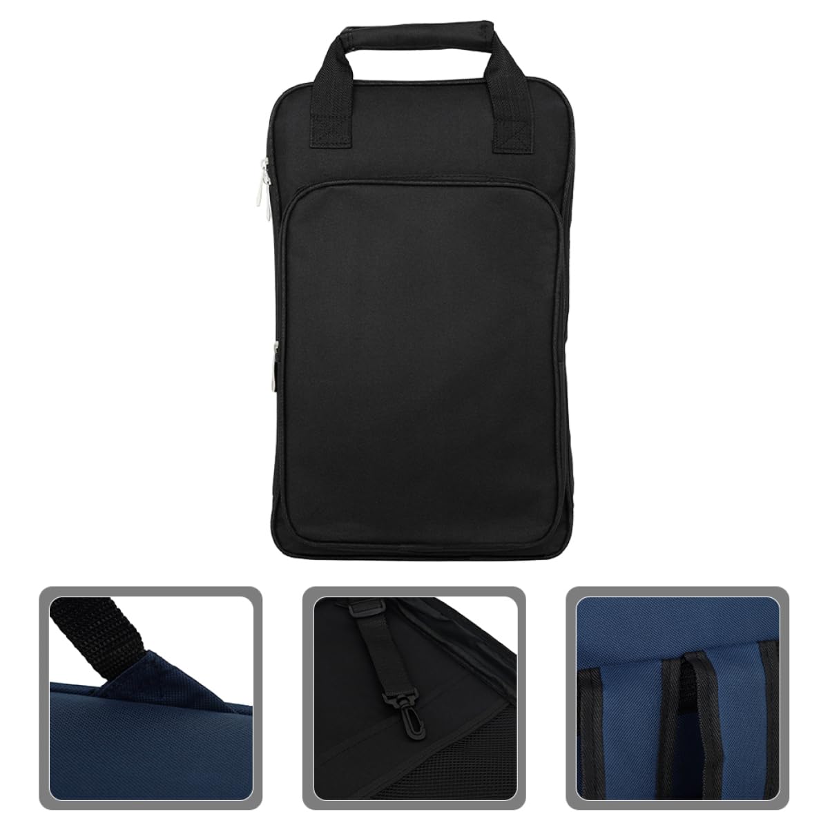 Borsa Comodo Resistente e Nero per Bacchette Oxford Batteria da Cerniera con Ampio Scomparto Liscia, Dotata di Tracolla Regolabile per Trasporto